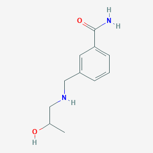 molecular formula C11H16N2O2 B13264520 3-{[(2-Hydroxypropyl)amino]methyl}benzamide 