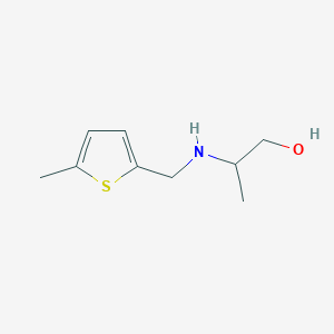 molecular formula C9H15NOS B13264522 2-{[(5-Methylthiophen-2-yl)methyl]amino}propan-1-ol 