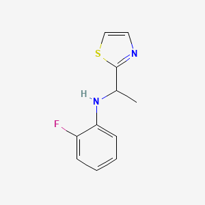 molecular formula C11H11FN2S B13264534 2-fluoro-N-[1-(1,3-thiazol-2-yl)ethyl]aniline 