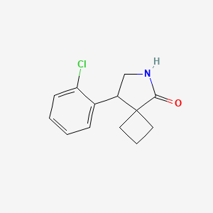 molecular formula C13H14ClNO B13264566 8-(2-Chlorophenyl)-6-azaspiro[3.4]octan-5-one 