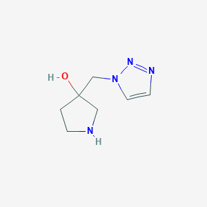 molecular formula C7H12N4O B13264572 3-(1H-1,2,3-Triazol-1-ylmethyl)pyrrolidin-3-ol 