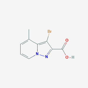 molecular formula C9H7BrN2O2 B13264576 3-Bromo-4-methylpyrazolo[1,5-A]pyridine-2-carboxylic acid 