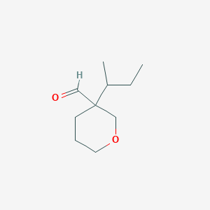 molecular formula C10H18O2 B13264578 3-(Butan-2-yl)oxane-3-carbaldehyde 