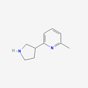 molecular formula C10H14N2 B13264580 2-Methyl-6-(pyrrolidin-3-yl)pyridine 
