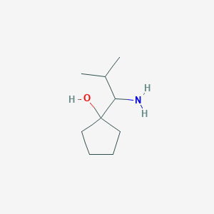 molecular formula C9H19NO B13264591 1-(1-Amino-2-methylpropyl)cyclopentan-1-ol 