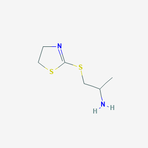molecular formula C6H12N2S2 B13264648 1-(4,5-Dihydro-1,3-thiazol-2-ylsulfanyl)propan-2-amine 