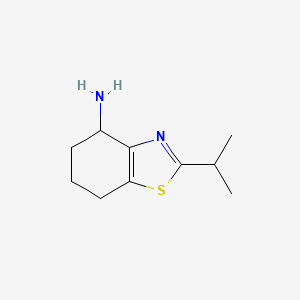 molecular formula C10H16N2S B13264651 2-(Propan-2-YL)-4,5,6,7-tetrahydro-1,3-benzothiazol-4-amine 