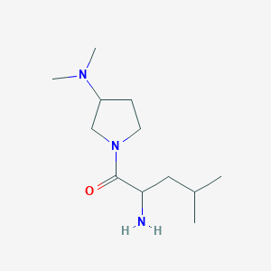 molecular formula C12H25N3O B13264670 2-Amino-1-[3-(dimethylamino)pyrrolidin-1-yl]-4-methylpentan-1-one 