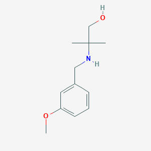 molecular formula C12H19NO2 B13264676 2-[(3-Methoxybenzyl)amino]-2-methylpropan-1-ol CAS No. 25452-28-2