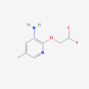 molecular formula C8H10F2N2O B13264693 2-(2,2-Difluoroethoxy)-5-methylpyridin-3-amine 