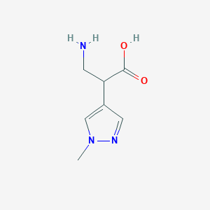 molecular formula C7H11N3O2 B13264700 3-Amino-2-(1-methyl-1H-pyrazol-4-yl)propanoic acid 