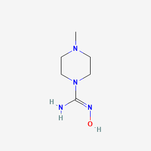 molecular formula C6H14N4O B13264715 1-Piperazinecarboximidamide,N-hydroxy-4-methyl- 