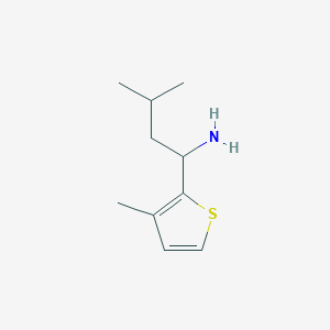 molecular formula C10H17NS B13264731 3-Methyl-1-(3-methylthiophen-2-yl)butan-1-amine 