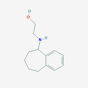 molecular formula C13H19NO B13264760 2-({6,7,8,9-tetrahydro-5H-benzo[7]annulen-5-yl}amino)ethan-1-ol 