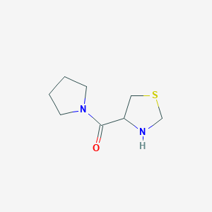 molecular formula C8H14N2OS B13264774 4-(Pyrrolidine-1-carbonyl)-1,3-thiazolidine 
