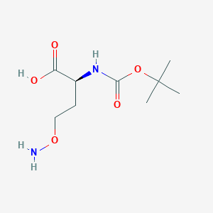 molecular formula C9H18N2O5 B13264781 (2S)-4-(Aminooxy)-2-{[(tert-butoxy)carbonyl]amino}butanoic acid 