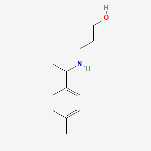 molecular formula C12H19NO B13264819 3-{[1-(4-Methylphenyl)ethyl]amino}propan-1-ol 