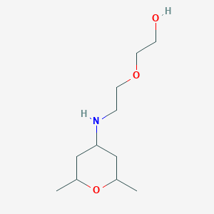 molecular formula C11H23NO3 B13264823 2-{2-[(2,6-Dimethyloxan-4-yl)amino]ethoxy}ethan-1-ol 