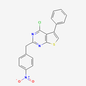 molecular formula C19H12ClN3O2S B13264827 4-Chloro-2-(4-nitrobenzyl)-5-phenylthieno[2,3-d]pyrimidine 