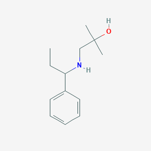 molecular formula C13H21NO B13264836 2-Methyl-1-[(1-phenylpropyl)amino]propan-2-ol 