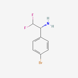 molecular formula C8H8BrF2N B13264837 (1R)-1-(4-Bromophenyl)-2,2-difluoroethan-1-amine 