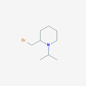 molecular formula C9H18BrN B13264850 2-(Bromomethyl)-1-(propan-2-yl)piperidine 