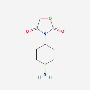 molecular formula C9H14N2O3 B13264859 3-(4-Aminocyclohexyl)-1,3-oxazolidine-2,4-dione 