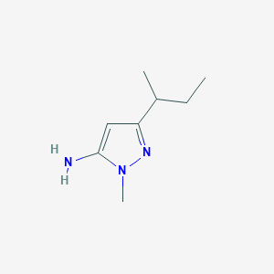 molecular formula C8H15N3 B13264864 3-(Butan-2-YL)-1-methyl-1H-pyrazol-5-amine 