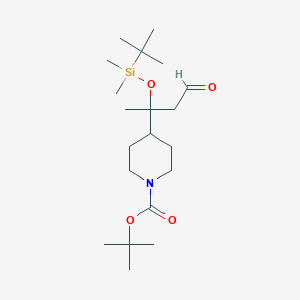 molecular formula C20H39NO4Si B13264871 tert-Butyl 4-{2-[(tert-butyldimethylsilyl)oxy]-4-oxobutan-2-yl}piperidine-1-carboxylate 