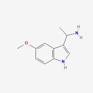 molecular formula C11H14N2O B13264880 1-(5-Methoxy-1H-indol-3-YL)ethan-1-amine 