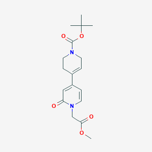 molecular formula C18H24N2O5 B13264886 tert-Butyl 4-[1-(2-methoxy-2-oxoethyl)-2-oxo-1,2-dihydropyridin-4-yl]-1,2,3,6-tetrahydropyridine-1-carboxylate 