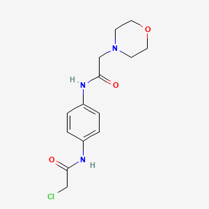 molecular formula C14H18ClN3O3 B13264928 2-chloro-N-{4-[(morpholin-4-ylacetyl)amino]phenyl}acetamide CAS No. 1049872-60-7