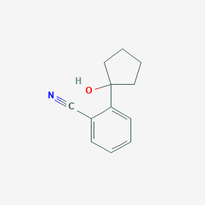 molecular formula C12H13NO B13264930 2-(1-Hydroxycyclopentyl)benzonitrile 