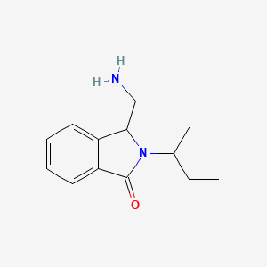 molecular formula C13H18N2O B13264960 3-(Aminomethyl)-2-(butan-2-yl)-2,3-dihydro-1H-isoindol-1-one 