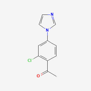 molecular formula C11H9ClN2O B13264990 1-[2-Chloro-4-(1H-imidazol-1-yl)phenyl]ethan-1-one 