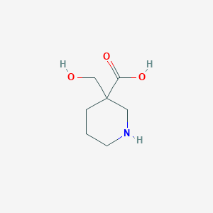 molecular formula C7H13NO3 B13265001 3-(Hydroxymethyl)piperidine-3-carboxylic acid 