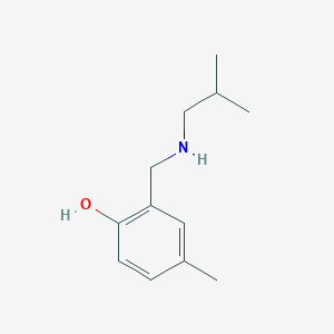 molecular formula C12H19NO B13265005 4-Methyl-2-{[(2-methylpropyl)amino]methyl}phenol 
