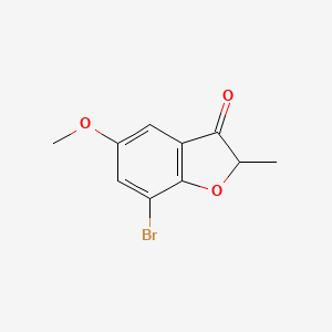 molecular formula C10H9BrO3 B13265013 7-Bromo-5-methoxy-2-methyl-2,3-dihydro-1-benzofuran-3-one 