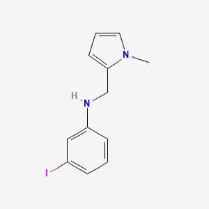 molecular formula C12H13IN2 B13265032 3-Iodo-N-[(1-methyl-1H-pyrrol-2-yl)methyl]aniline 