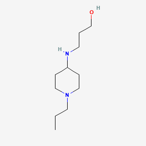 molecular formula C11H24N2O B13265034 3-[(1-Propylpiperidin-4-yl)amino]propan-1-ol 