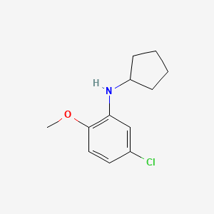 molecular formula C12H16ClNO B13265062 5-chloro-N-cyclopentyl-2-methoxyaniline 