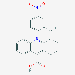 molecular formula C21H16N2O4 B13265066 (4Z)-4-[(3-nitrophenyl)methylidene]-2,3-dihydro-1H-acridine-9-carboxylic acid 