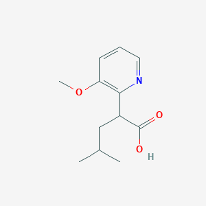 molecular formula C12H17NO3 B13265070 2-(3-Methoxypyridin-2-yl)-4-methylpentanoic acid 
