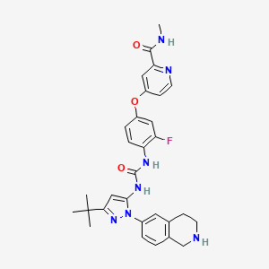 molecular formula C30H32FN7O3 B1326508 4-(4-(3-(3-(tert-butyl)-1-(1,2,3,4-tetrahydroisoquinolin-6-yl)-1H-pyrazol-5-yl)ureido)-3-fluorophenoxy)-N-methylpicolinamide CAS No. 1020172-09-1