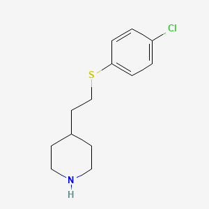 molecular formula C13H18ClNS B13265098 4-{2-[(4-Chlorophenyl)sulfanyl]ethyl}piperidine 