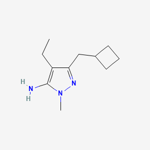 molecular formula C11H19N3 B13265111 3-(Cyclobutylmethyl)-4-ethyl-1-methyl-1H-pyrazol-5-amine 