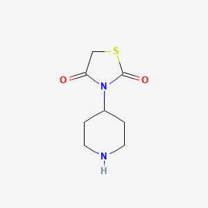 molecular formula C8H12N2O2S B13265115 3-(Piperidin-4-yl)thiazolidine-2,4-dione 