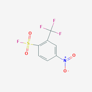 molecular formula C7H3F4NO4S B13265124 4-Nitro-2-(trifluoromethyl)benzene-1-sulfonyl fluoride 