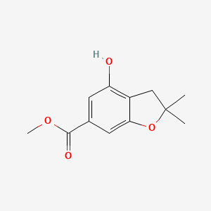molecular formula C12H14O4 B1326513 Methyl 4-hydroxy-2,2-dimethyl-2,3-dihydrobenzofuran-6-carboxylate CAS No. 955884-97-6