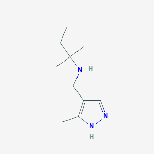 molecular formula C10H19N3 B13265146 [(3-Methyl-1H-pyrazol-4-yl)methyl](2-methylbutan-2-yl)amine 